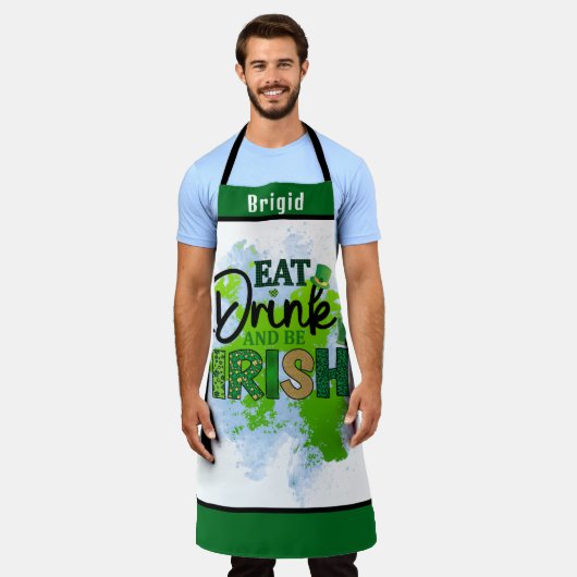 Gepersonaliseerde Grappige Ierse Bierliefhebber Vr Schort (Gedragen)
