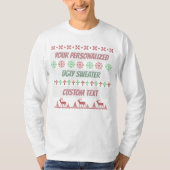 Gepersonaliseerde grappige kerst lelijke trui t-shirt (Voorkant)