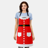 Gepersonaliseerde Grappige Kerstman Kostuum Kerstm Schort (Gedragen)