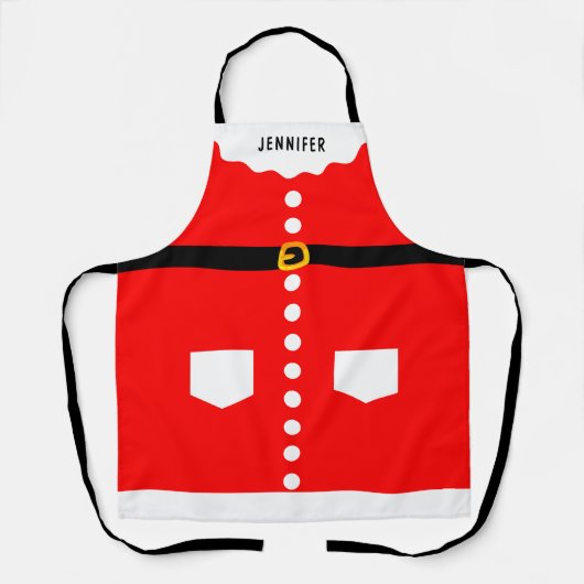 Gepersonaliseerde Grappige Kerstman Kostuum Kerstm Schort (Voorkant)
