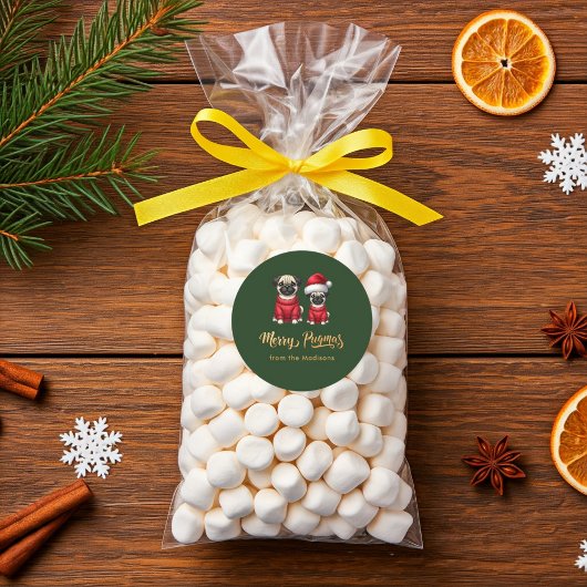 Gepersonaliseerde Grappige Kerstvakantie Vrolijke  Ronde Sticker