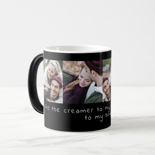 Gepersonaliseerde Grappige Liefde Quote 4 Fotocoll Magische Mok (Voorkant links)