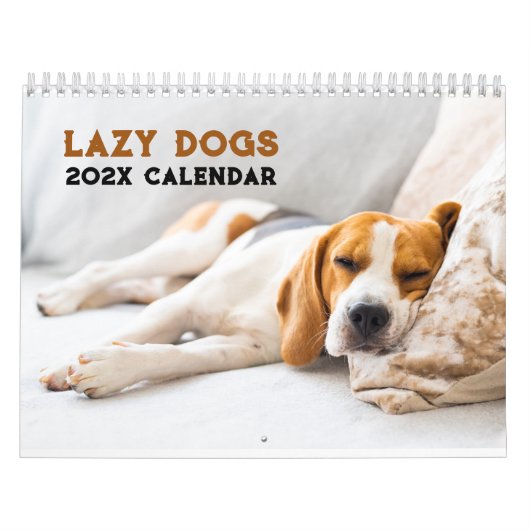 Gepersonaliseerde grappige luie honden 2025 kalender (Hoes)