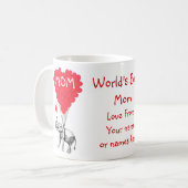 Gepersonaliseerde grappige moederdag koffiemok (Voorkant links)