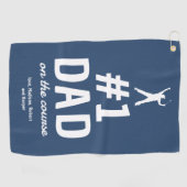 Gepersonaliseerde Grappige Nr.1 Papa Golfhanddoek (Horizontaal)