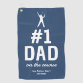 Gepersonaliseerde Grappige Nr.1 Papa Golfhanddoek (Voorkant)