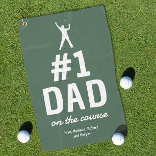 Gepersonaliseerde Grappige Nr.1 Papa Golfhanddoek