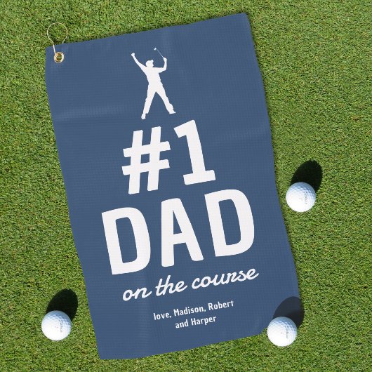 Gepersonaliseerde Grappige Nr.1 Papa Golfhanddoek