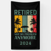 Gepersonaliseerde grappige pensionering officieel spandoek (Verticaal)