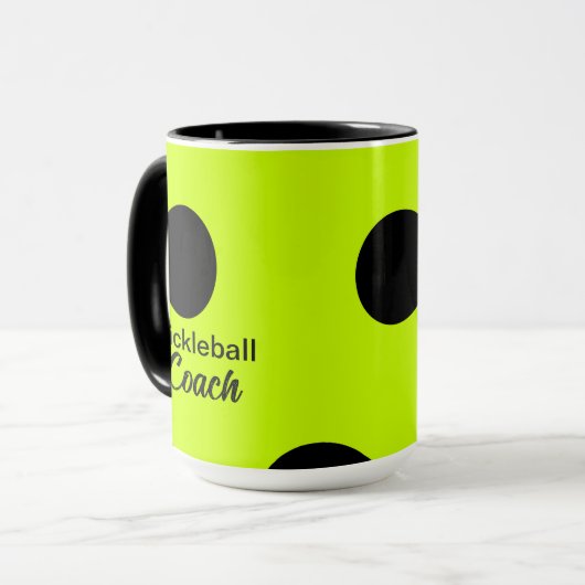 GEPERSONALISEERDE Grappige Pickleball Coach Gele B Mok (Voorkant links)