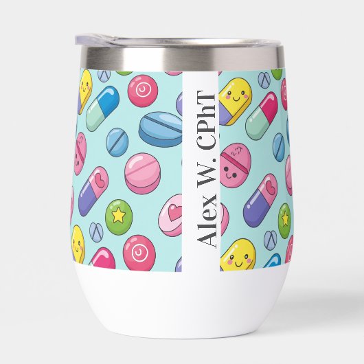 Gepersonaliseerde Grappige Pillen Apotheek Wijn Tu (Rechts)