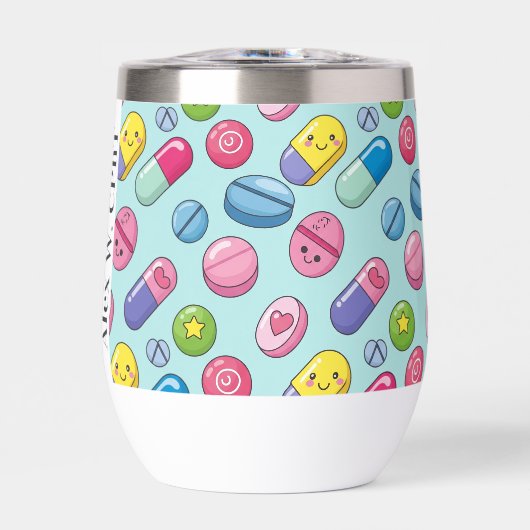 Gepersonaliseerde Grappige Pillen Apotheek Wijn Tu (Voorkant)