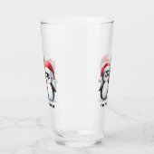 Gepersonaliseerde Grappige Pinguïns Familie Kerstm Glas (Links)