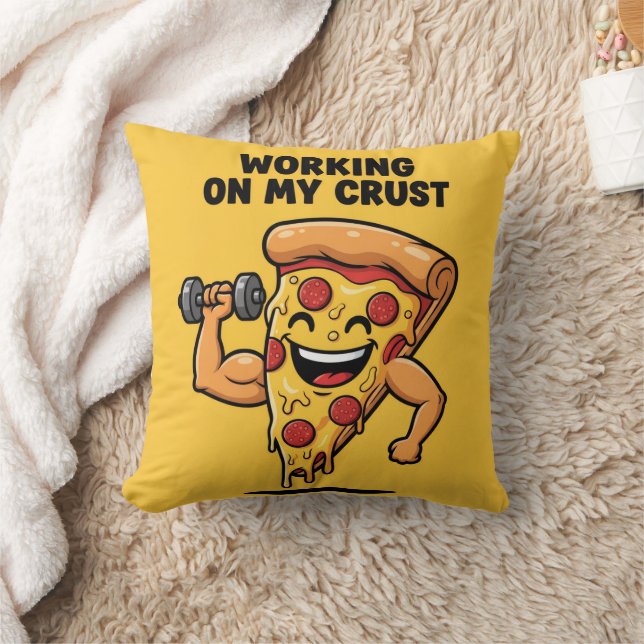 Gepersonaliseerde Grappige Pizza Gewichtheffen Stu Kussen (Deken)