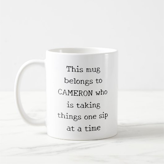 Gepersonaliseerde grappige quote relateerbaar moed koffiemok (Links)