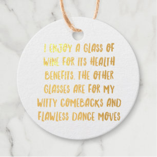 Gepersonaliseerde Grappige Quotes voor de Wijnbar Bedankjes Labels