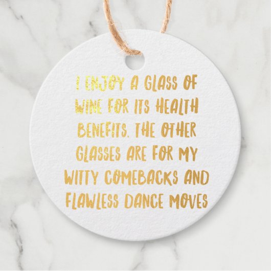 Gepersonaliseerde Grappige Quotes voor de Wijnbar Bedankjes Labels (Voorkant)