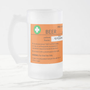 Gepersonaliseerde grappige recept Frosted Beer Mok