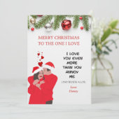 GEPERSONALISEERDE GRAPPIGE ROMANTISCHE MAN / VROUW FEESTDAGENKAART (Staand voorkant)