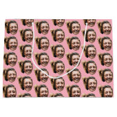 Gepersonaliseerde Grappige Roze Aangepaste Gezicht Groot Cadeauzakje (Voorkant)