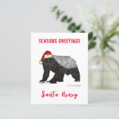Gepersonaliseerde Grappige Santa Honey Badger (Staand voorkant)