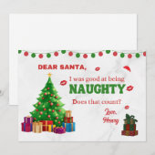 GEPERSONALISEERDE GRAPPIGE SCHATTIGEE STOUTE KERST FEESTDAGENKAART (Voorkant / Achterkant)