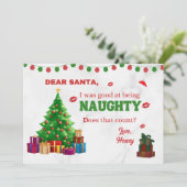 GEPERSONALISEERDE GRAPPIGE SCHATTIGEE STOUTE KERST FEESTDAGENKAART (Staand voorkant)