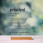 Gepersonaliseerde Grappige Schooldirecteur Definit Acryl Bord (Neutraal)