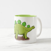 Gepersonaliseerde grappige stegosaurus dinosaurus  tweekleurige koffiemok (Voorkant rechts)