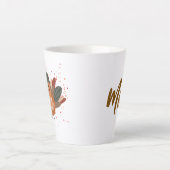 Gepersonaliseerde Grappige Thanksgiving Turkije in Latte Mok (Voorkant)