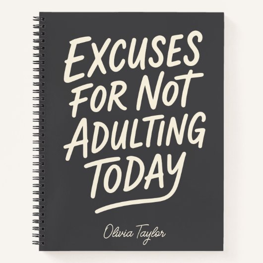 Gepersonaliseerde Grappige Uitstel Volwassen Quote Notitieboek (Voorkant)