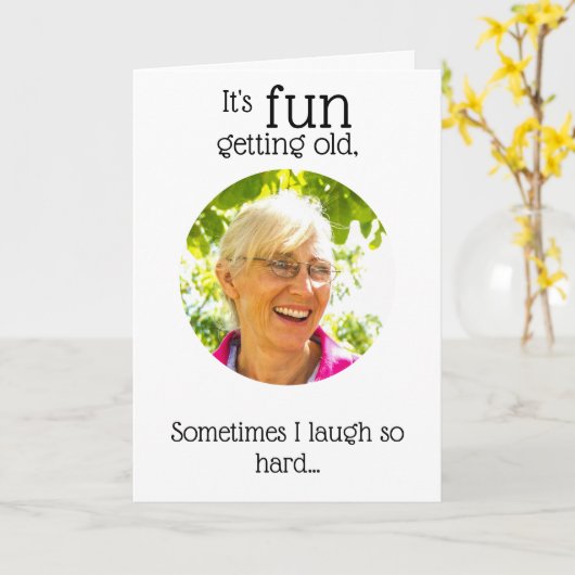 Gepersonaliseerde Grappige Veroudering Het krijgen Kaart (Gele Bloem)