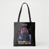 Gepersonaliseerde grappige vraag me over mijn kat  tote bag (Voorkant)