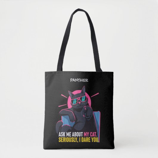 Gepersonaliseerde grappige vraag me over mijn kat tote bag (Voorkant)
