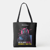 Gepersonaliseerde grappige vraag me over mijn kat  tote bag (Achterkant)