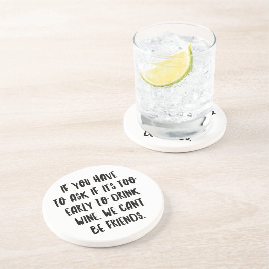 Gepersonaliseerde grappige wijnbarcitaten II Zandsteen Onderzetter (Zijkant)