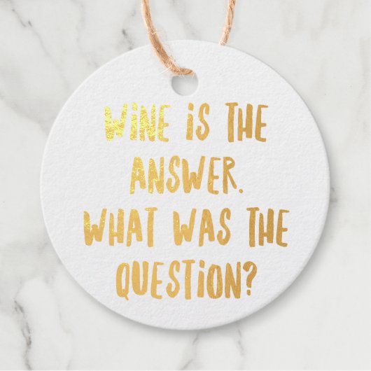 Gepersonaliseerde grappige wijnbarcitaten III Bedankjes Labels (Voorkant)