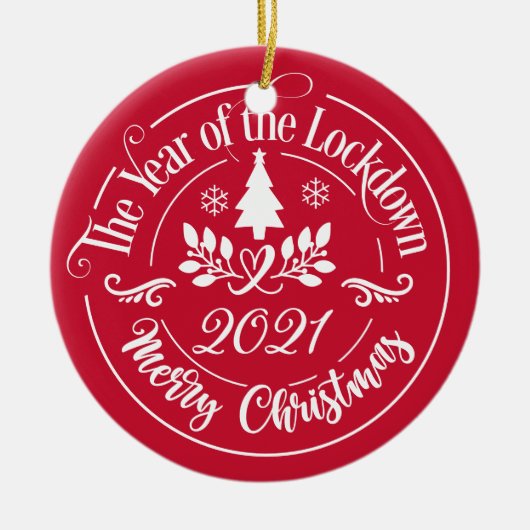 Gepersonaliseerde grappigheid 2021 Herdenking van Keramisch Ornament (Voorkant)