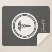 Gepersonaliseerde Gray Hamd Lettered Medical Caduc Sherpa Deken (Voorkant (horizontaal))