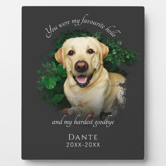 Gepersonaliseerde Gray Pet Memorial Fotografie Fotoplaat (Voorkant)
