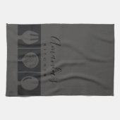 GEPERSONALISEERDE GRAY SPOON FORK SKIMMER CHEF KIT THEEDOEK (Horizontaal)