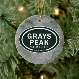 Gepersonaliseerde Grays Peak Colorado Mountain Keramisch Ornament