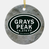 Gepersonaliseerde Grays Peak Colorado Mountain Keramisch Ornament (Voorkant)
