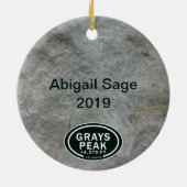 Gepersonaliseerde Grays Peak Colorado Mountain Keramisch Ornament (Achterkant)