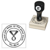 Gepersonaliseerde Great Work Teacher Rubber Stamp Rubberstempel (Gestempeld)