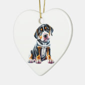 Gepersonaliseerde Greater Swiss Mountain Dog Puppy Keramisch Ornament (Links)