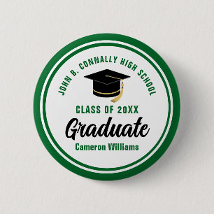 Gepersonaliseerde Green Afstuderen Keepsake Afstud Ronde Button 5,7 Cm