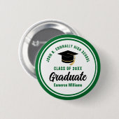 Gepersonaliseerde Green Afstuderen Keepsake Afstud Ronde Button 5,7 Cm (Voorkant /achterkant)