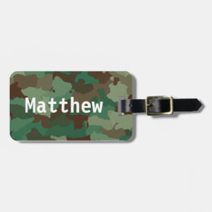 Gepersonaliseerde Green Camo Bagagelabel