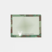 Gepersonaliseerde Green Camo Lijst met Buck Silhou Post-it® Notes (Voorkant)